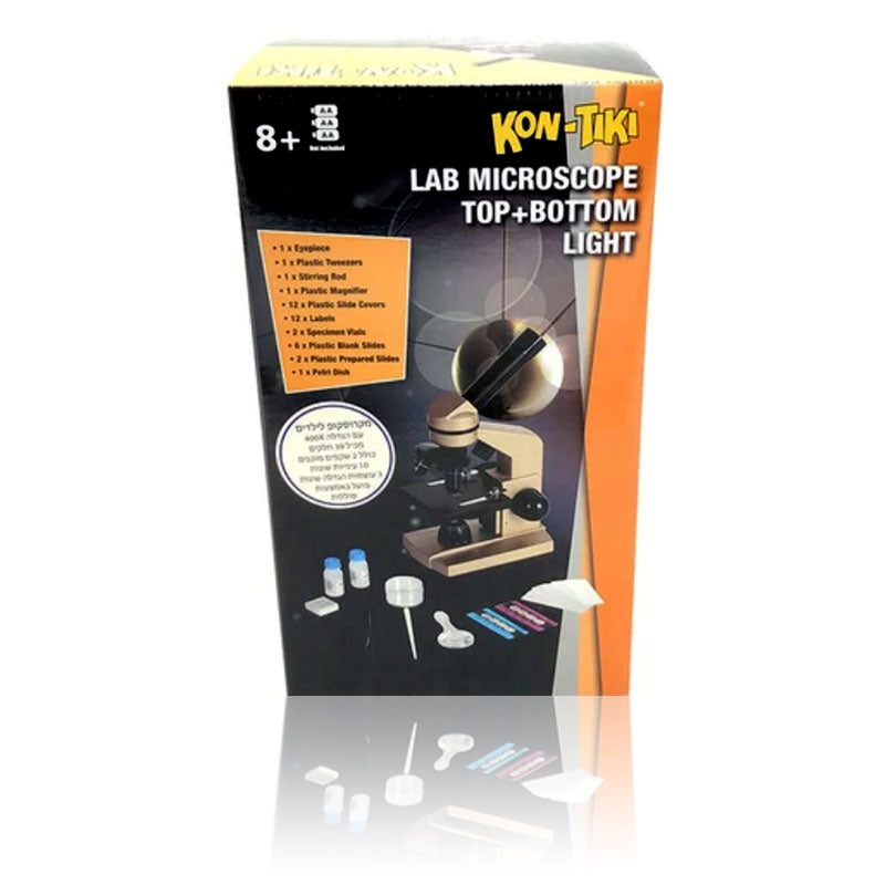 ערכת מיקרוסקופ PRO LAB עם אביזרים מגדיל עד פי 400 - Kon Tiki