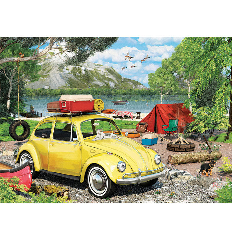פאזל 550 חלקים חיפושית VW בקופסת מתכת
