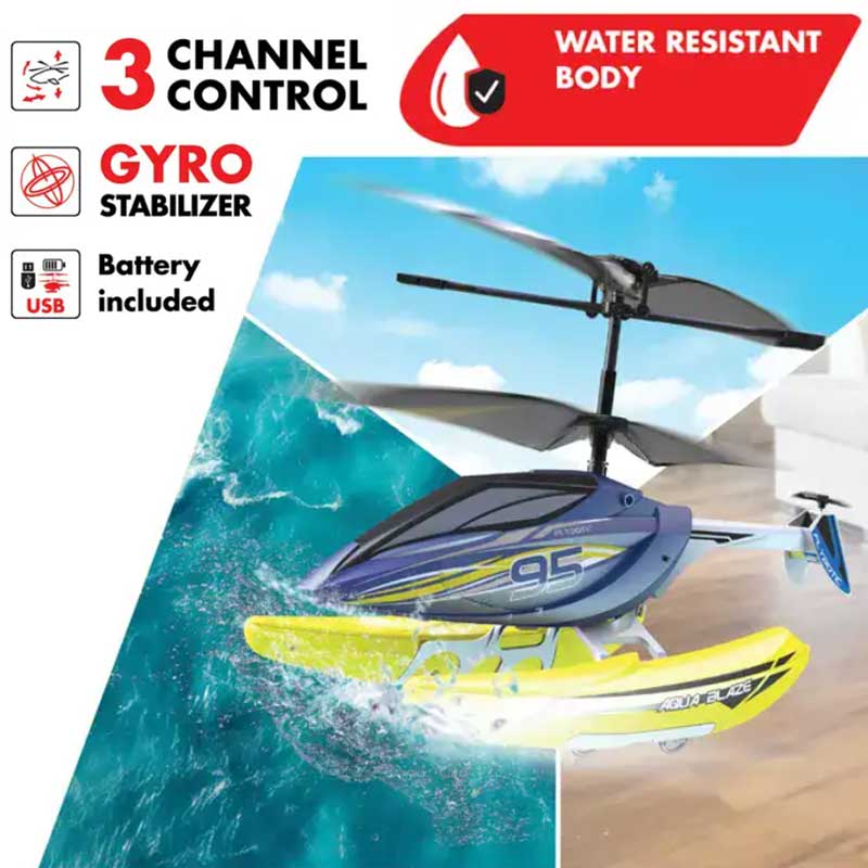 מסוק על שלט נוחת על מים Aqua Blaze