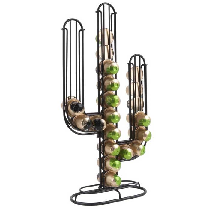 מעמד לקפסולות קפה בצורת קקטוס