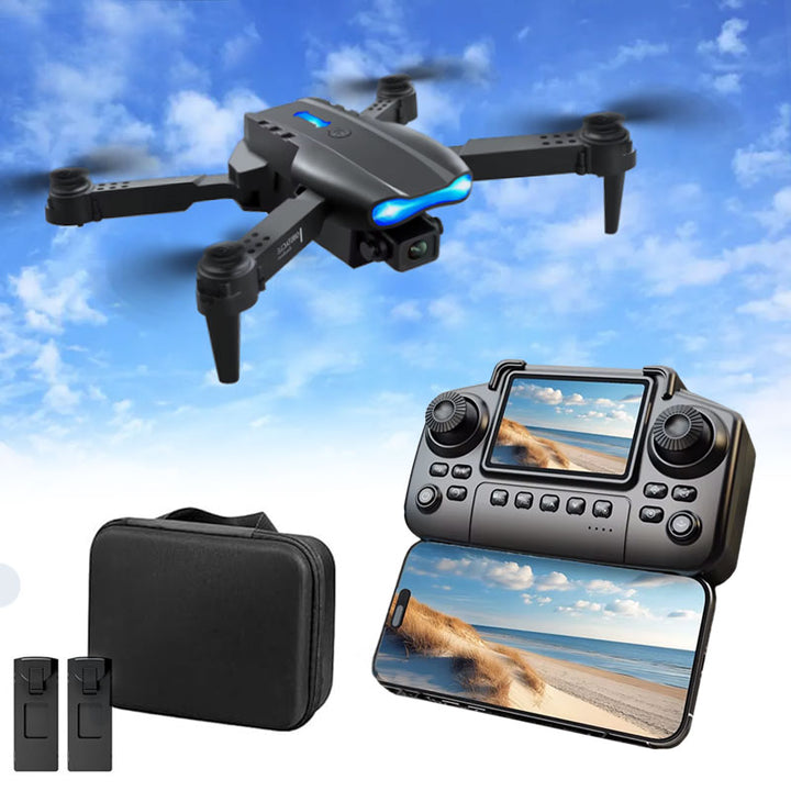 רחפן WIFI עם 2 מצלמות מסך מובנה ו2 סוללות