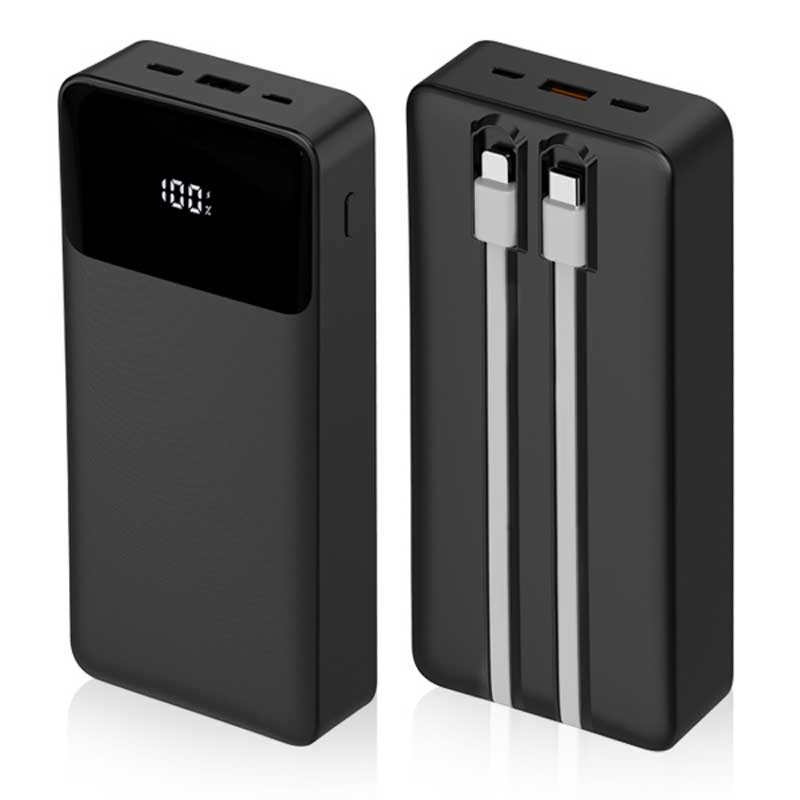 מטען נייד פאוורבנק 20,000mAh עם כבלים מובנים