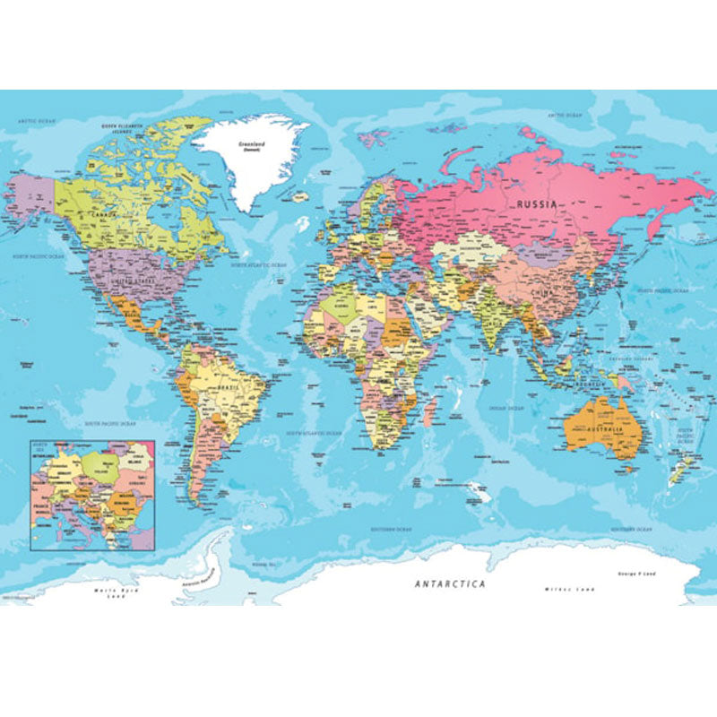 פאזל 550 חלקים מפת עולם בקופסת מתכת גלובוס
