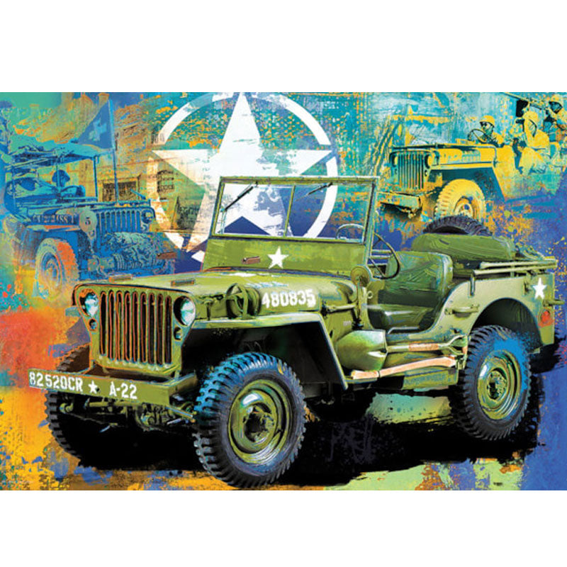 פאזל 550 חלקים גיפ צבאי בקופסת מתכת