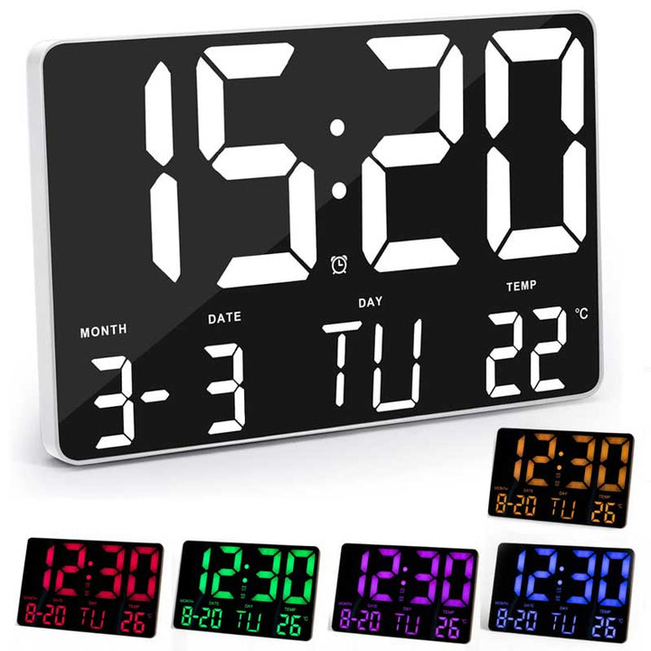 שעון שולחני / קיר דיגיטלי מחליף צבעים עם שלט