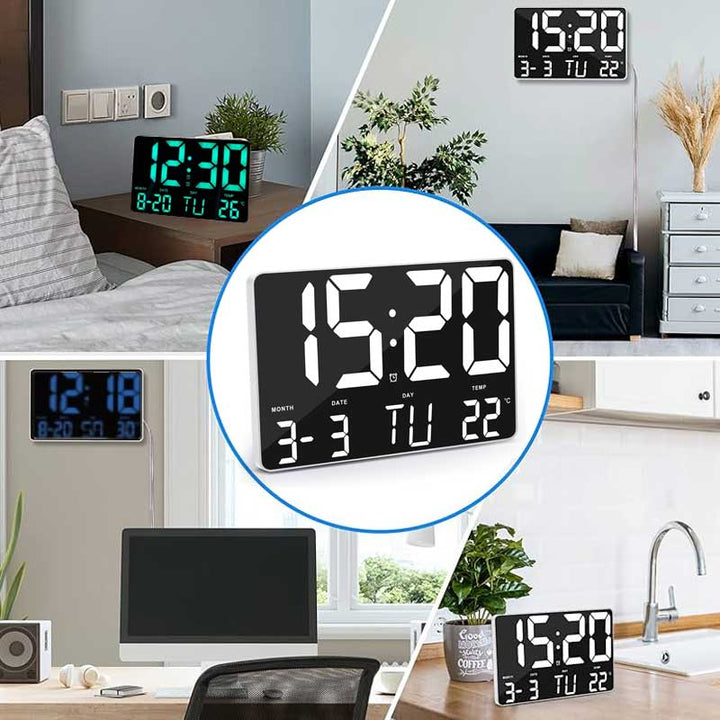 שעון שולחני / קיר דיגיטלי מחליף צבעים עם שלט