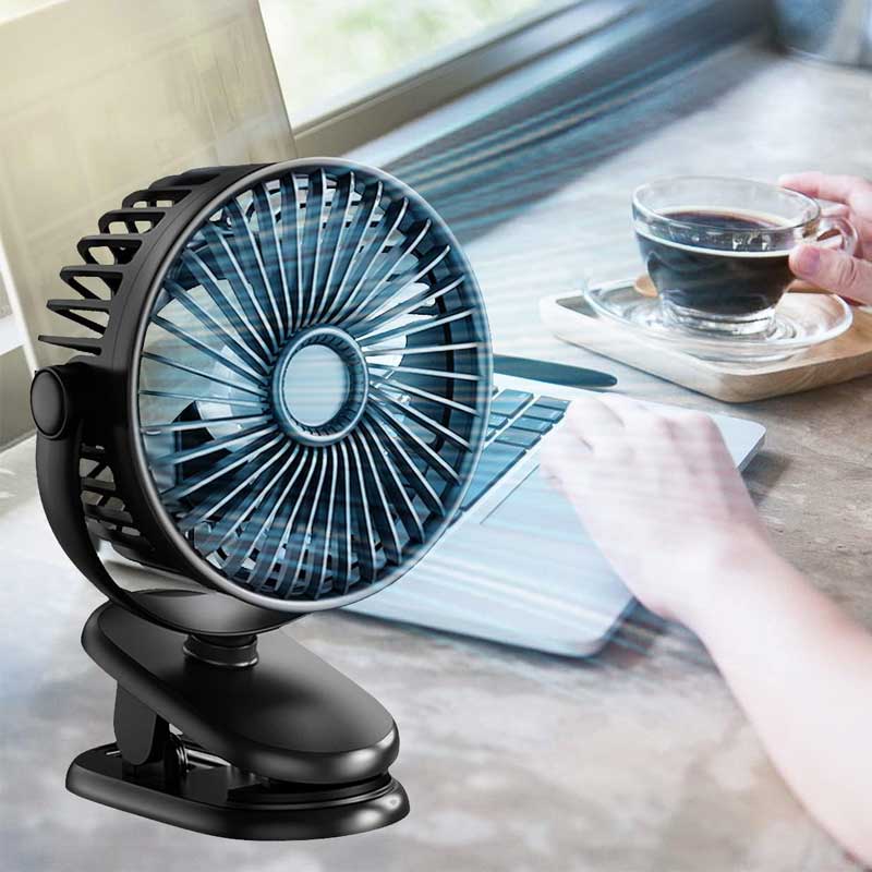 מיני מאוורר שולחני נטען קליפס