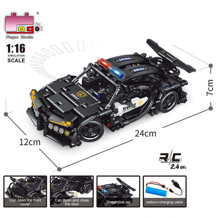 מכונית להרכבה על שלט רחוק SWAT מבית Pingao Blocks