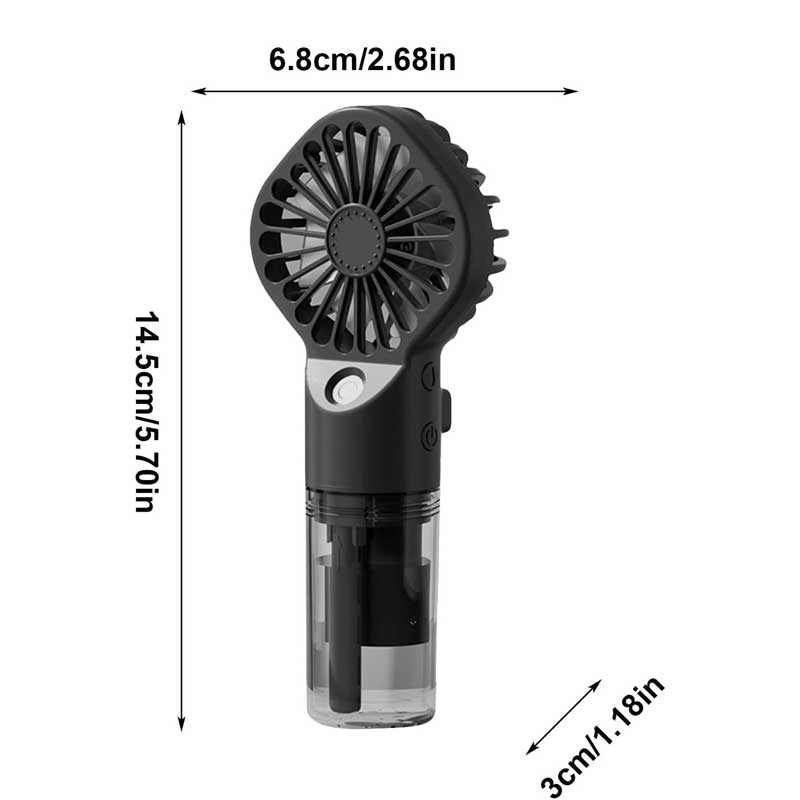 מאוורר נייד נטען עם מרסס מים