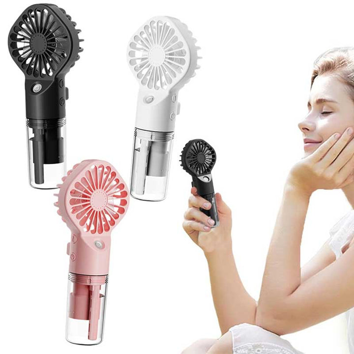 מאוורר נייד נטען עם מרסס מים