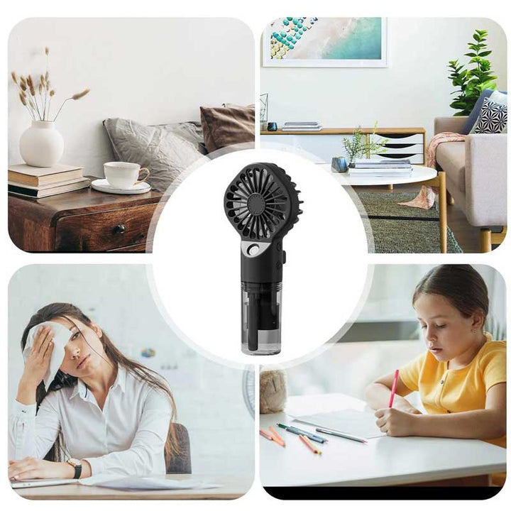 מאוורר נייד נטען עם מרסס מים