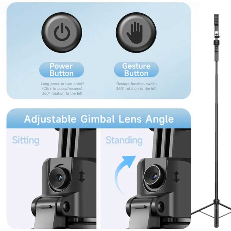 חצובה לסמארטפון עם מצלמת AI למעקב תנועה