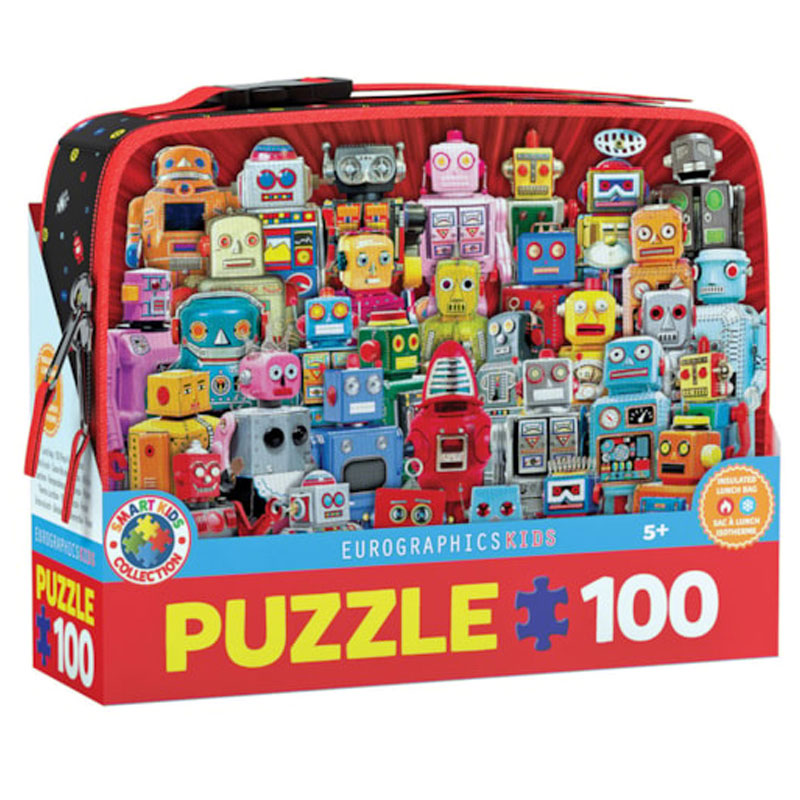 פאזל רובוטים בתיק אוכל 100 חלקים