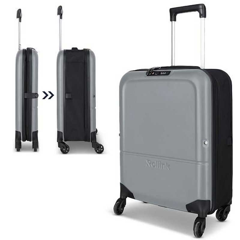 מזוודת טרולי מתקפלת Rollink FLEX LIGHT – אפורה