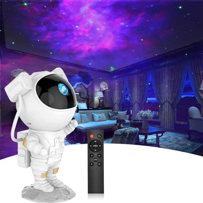 מקרן כוכבים בעיצוב אסטרונאוט חלל