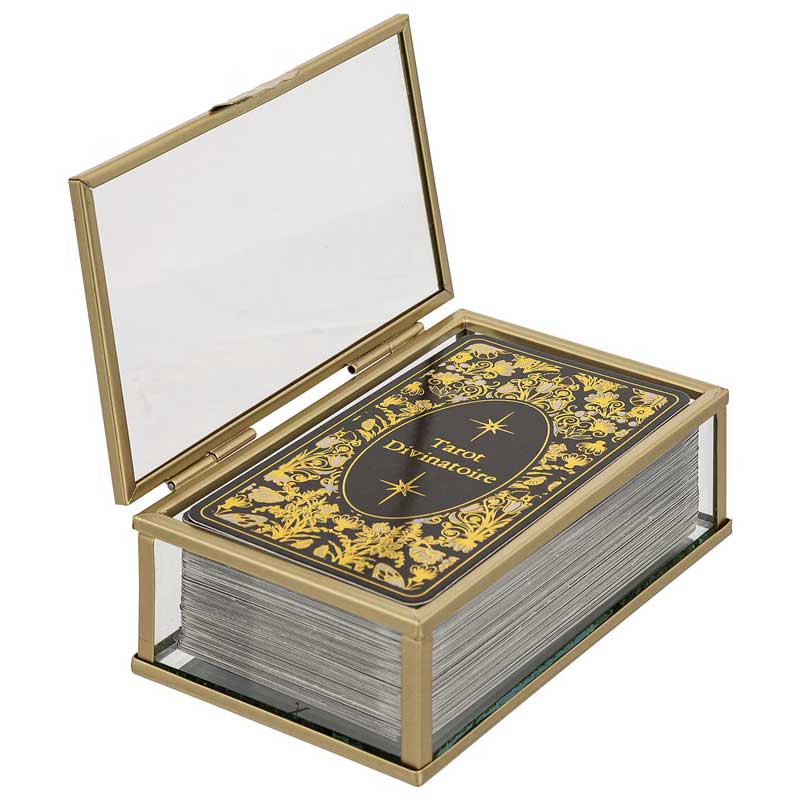 חבילת קלפי טארוט במארז זכוכית יוקרתי