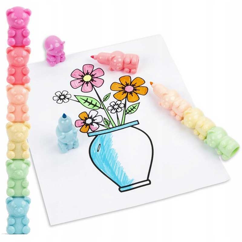 מגדל מרקרים זוהרים בעיצוב דובים