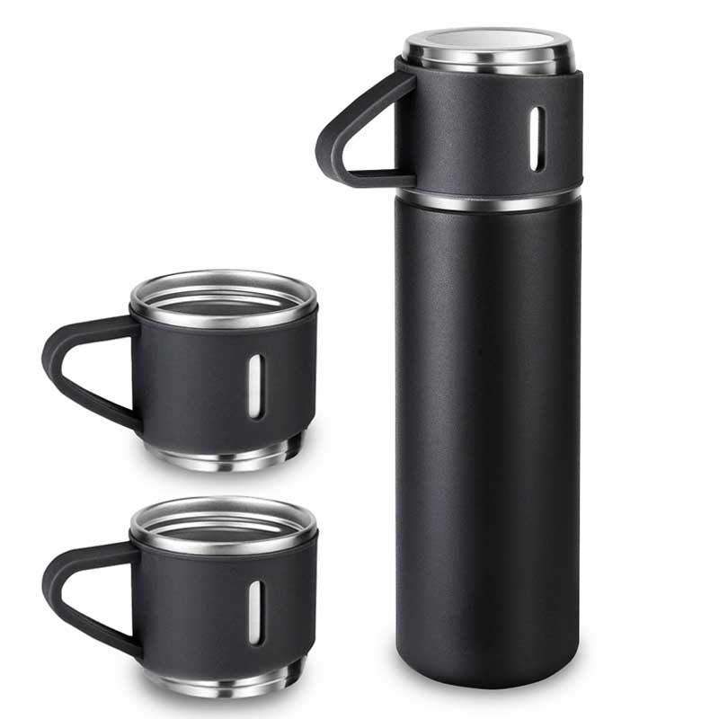 בקבוק תרמוס גדול עם 3 כוסות 750 מ"ל