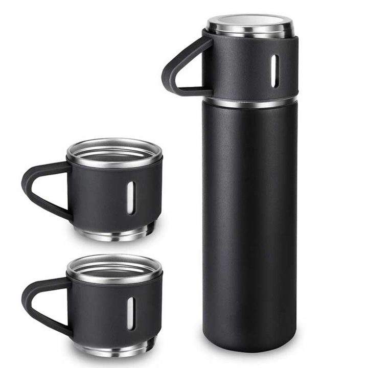 בקבוק תרמוס גדול עם 3 כוסות 750 מ"ל