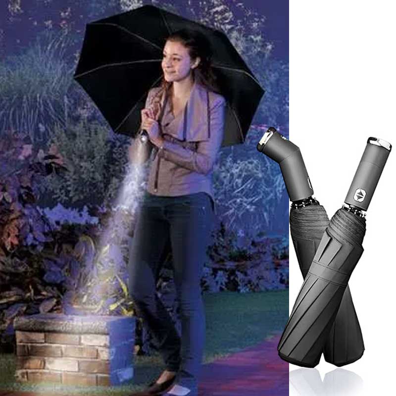 מטריה מתקפלת עם פנס