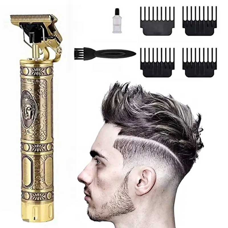 מכונת תספורת בעיצוב רטרו בצבע זהב