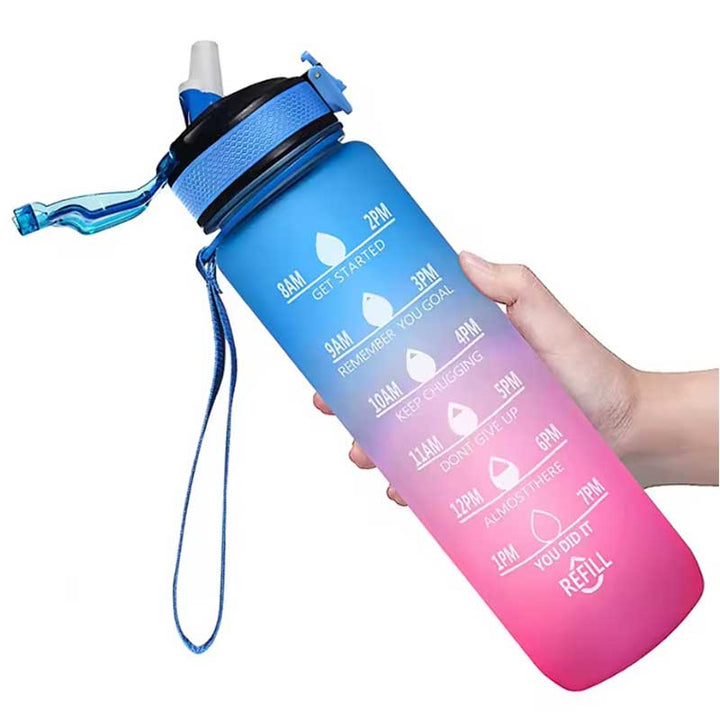 בקבוק ספורט צבעוני עם פייה נשלפת 1 ליטר