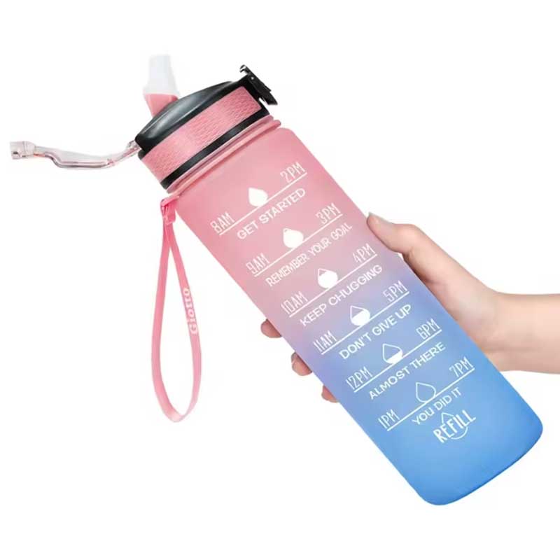 בקבוק ספורט צבעוני עם פייה נשלפת 1 ליטר