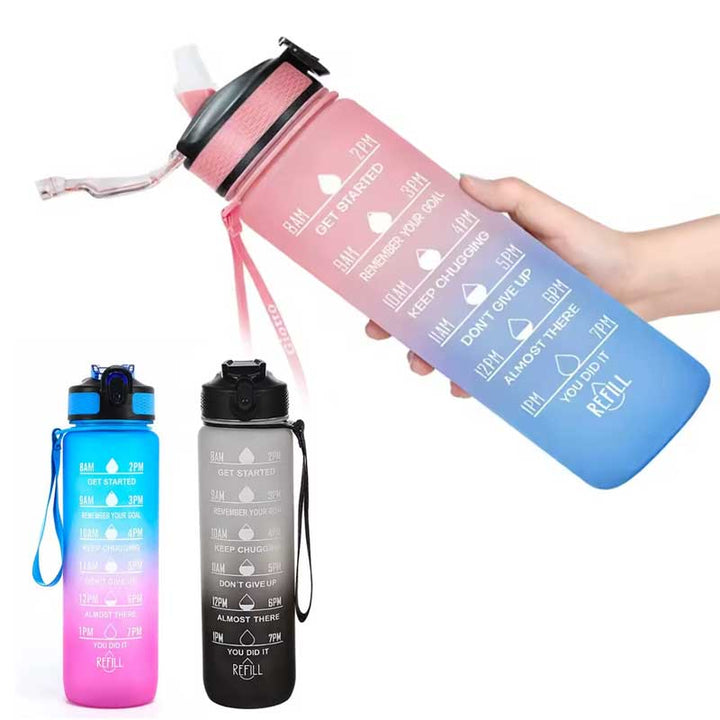 בקבוק ספורט צבעוני עם פייה נשלפת 1 ליטר