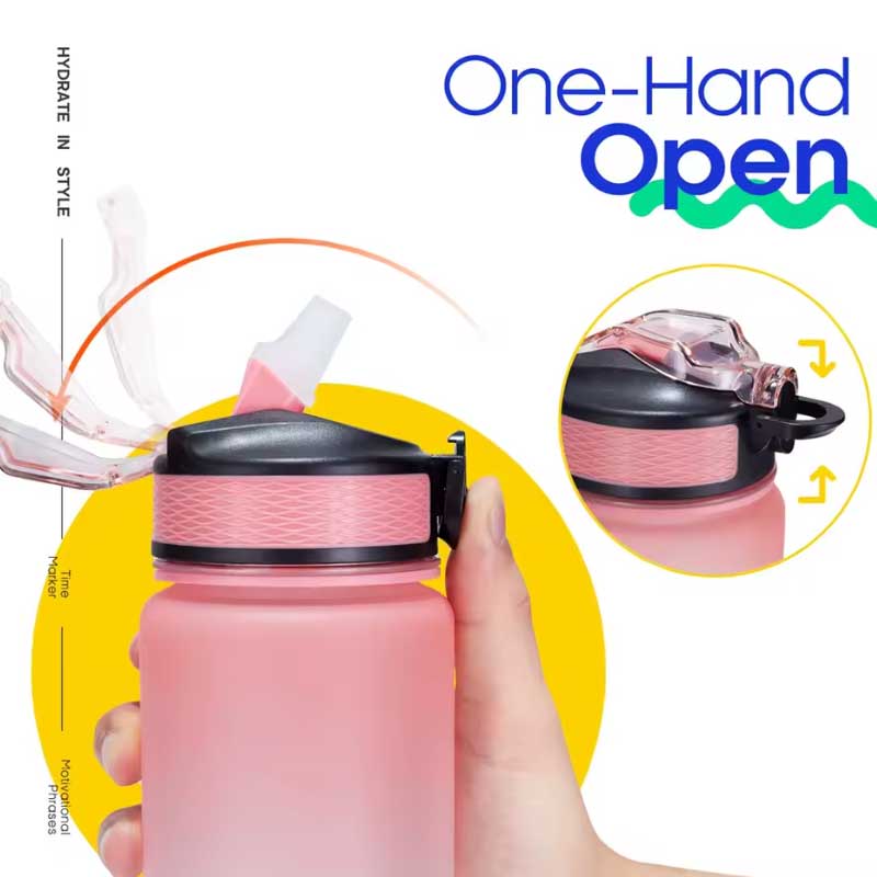 בקבוק ספורט צבעוני עם פייה נשלפת 1 ליטר