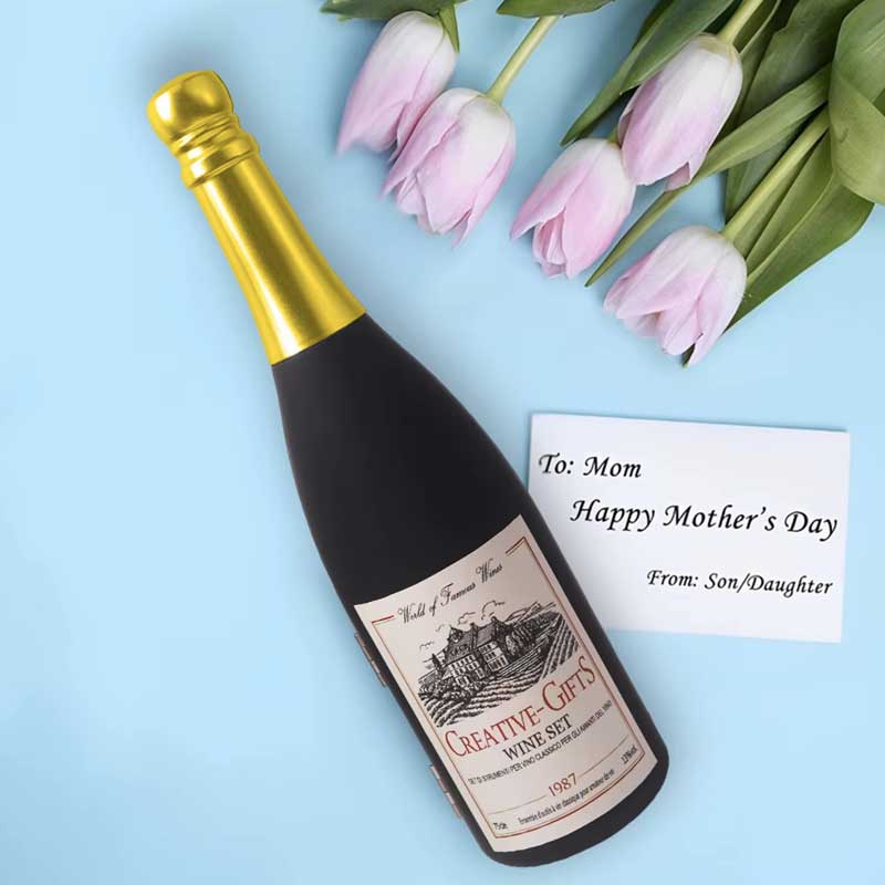 סט אביזרי יין בעיצוב בקבוק שמפניה