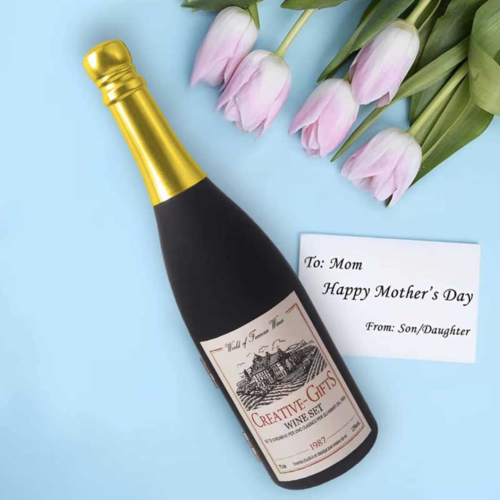 סט אביזרי יין בעיצוב בקבוק שמפניה