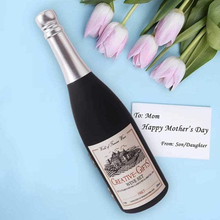 סט אביזרי יין בעיצוב בקבוק שמפניה