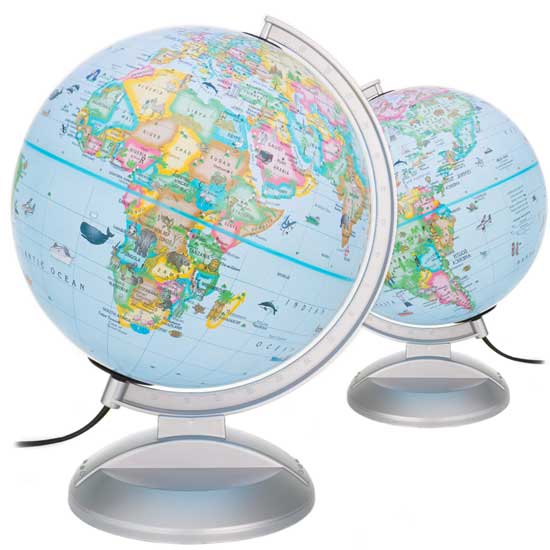 גלובוס אינטראקטיבי מואר ובעברית לילדים