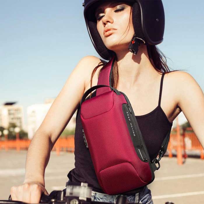 תיק צד נגד גניבות BANGE - אדום