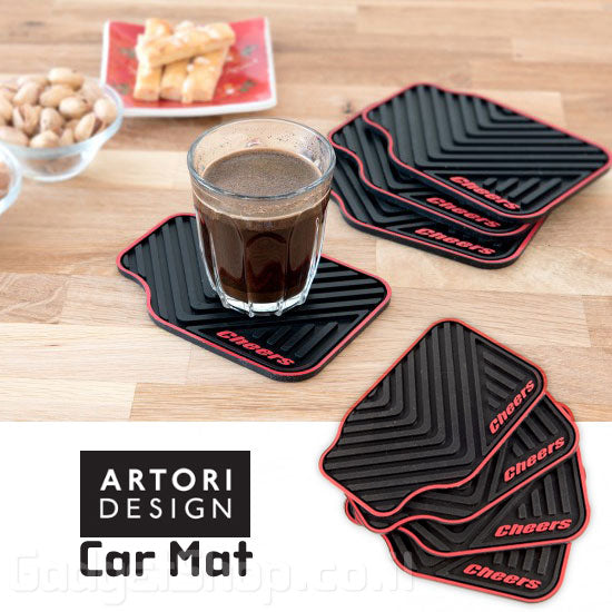 תחתיות לכוסות בצורת שטיחוני רכב
