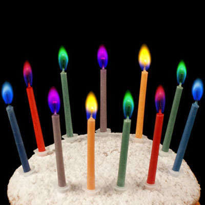 נרות להבה צבעונית - 12 יחידות