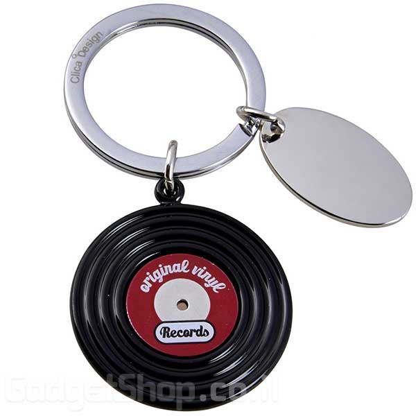 מחזיק מפתחות מתכת תקליט