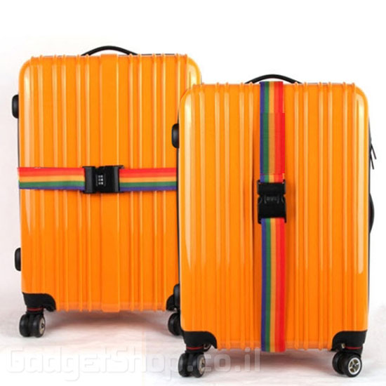 רצועה למזוודה עם מנעול קוד מובנה