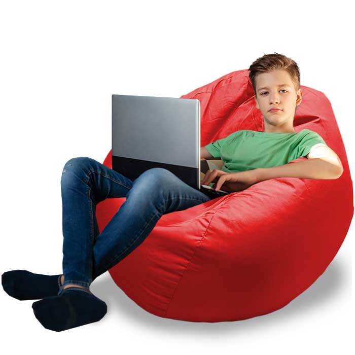 פוף אדום מבד רחיץ