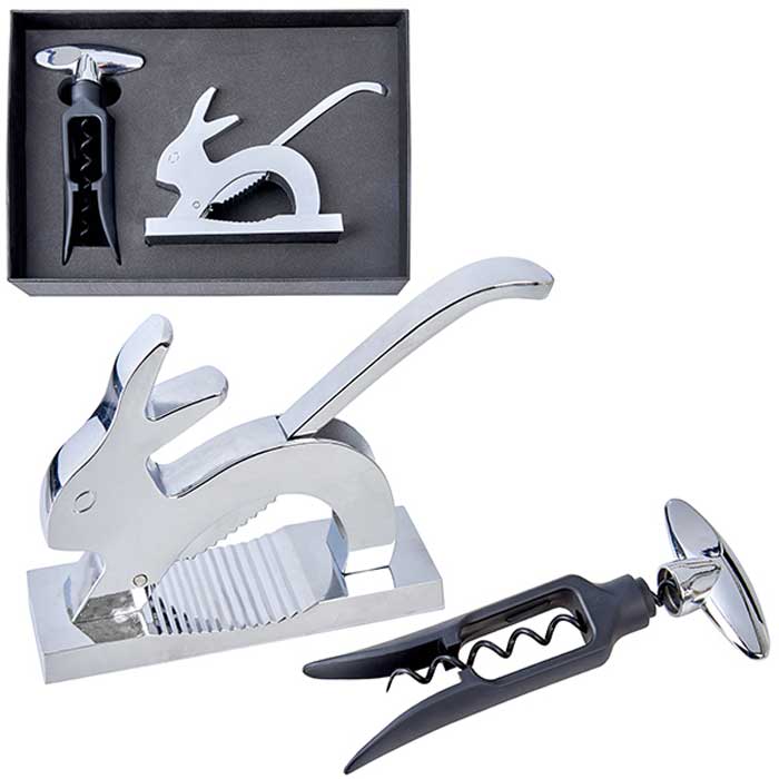 סט מתנה לחג: מפצח אגוזים ופותחן יין