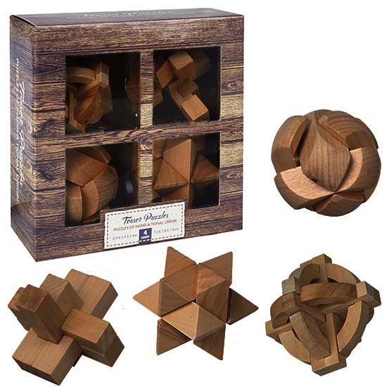 מארז 4 משחקי חשיבה מעץ