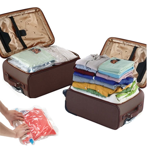 סט 2 שקיות ואקום לנסיעות - ללא צורך בשואב !