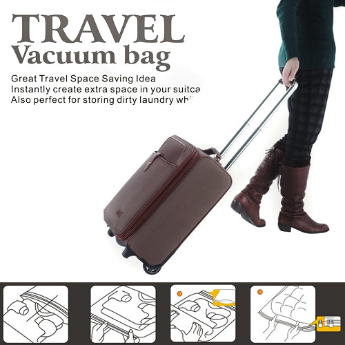 סט 2 שקיות ואקום לנסיעות - ללא צורך בשואב !