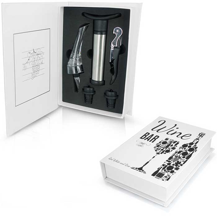 סט אביזרי יין בתוך ספר