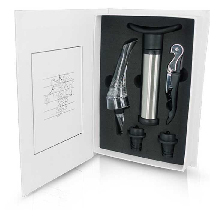 פותחן יין עם מחדרר יין ומשאבת וואקום