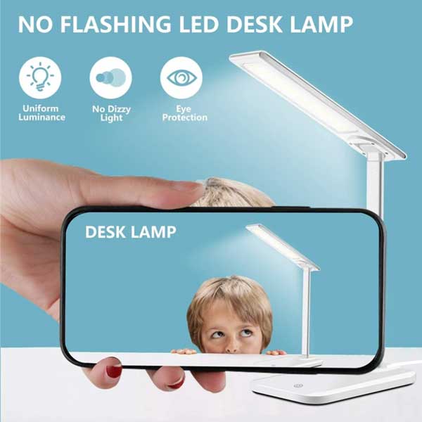 מנורת לד שולחנית משולבת עם מטען QI