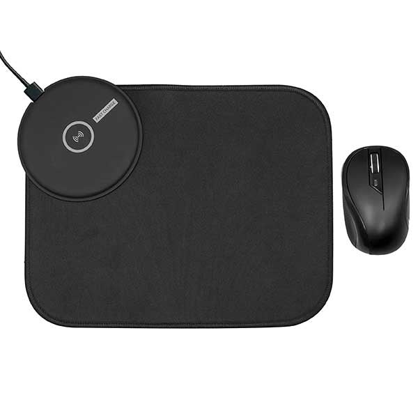 עכבר אלחוטי עם משטח טעינה אלחוטי לנייד