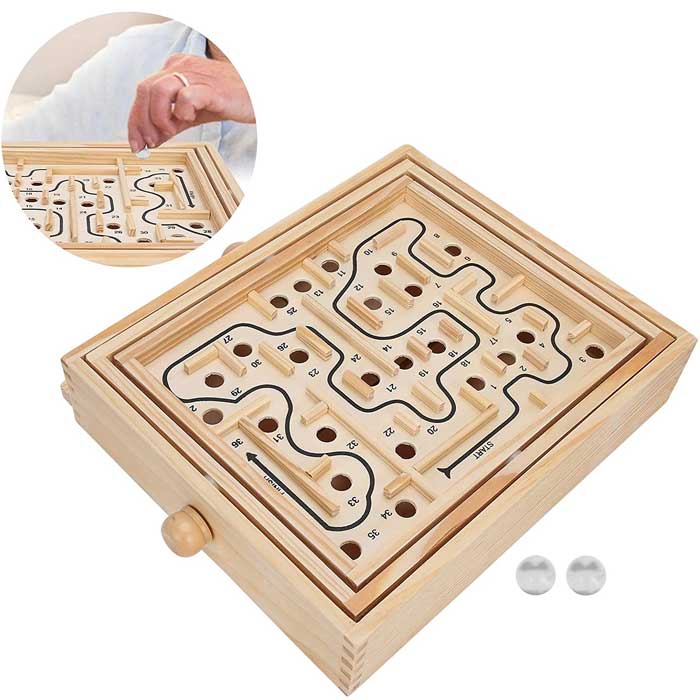 משחק מבוך שולחני מעץ