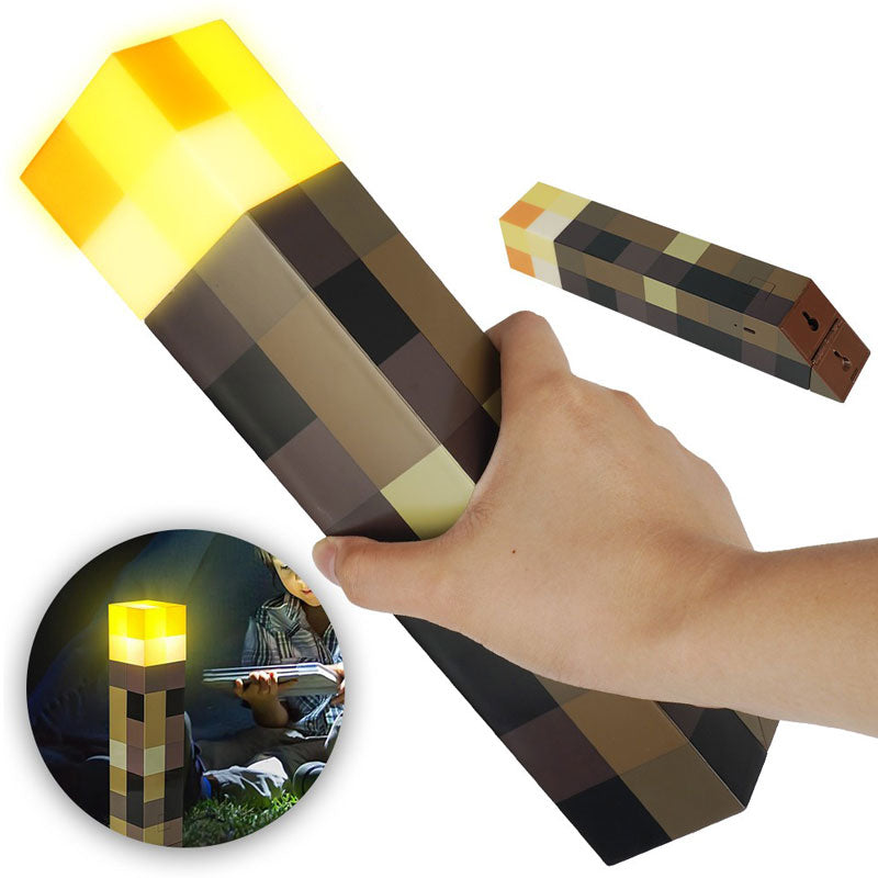 מנורת לילה בעיצוב לפיד מיינקראפט