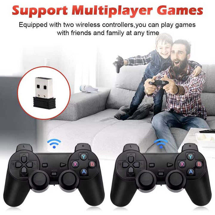 קונסולת משחקי מחשב עם זוג שלטים אלחוטיים X2